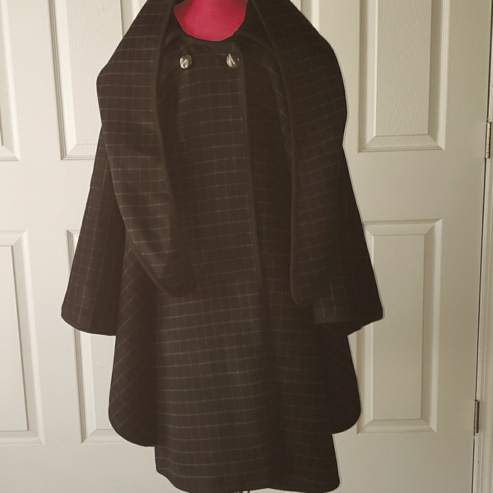 George Simonton Reversible Oversized Hooded Cashmere Wool Blend Cape Poncho